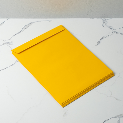 Sunflower Yellow 32lb 10 x 13 Open End Envelopes with Peel & Seal