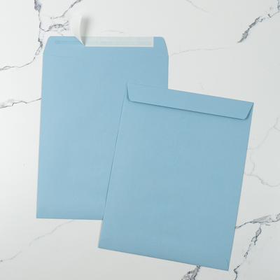 Baby Blue 32lb 10 x 13 Open End Envelopes with Peel & Seal