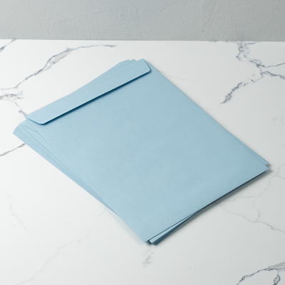 Baby Blue 32lb 10 x 13 Open End Envelopes with Peel & Seal