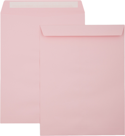 Baby Candy Pink 32lb 10 x 13 Open End Envelopes with Peel & Seal