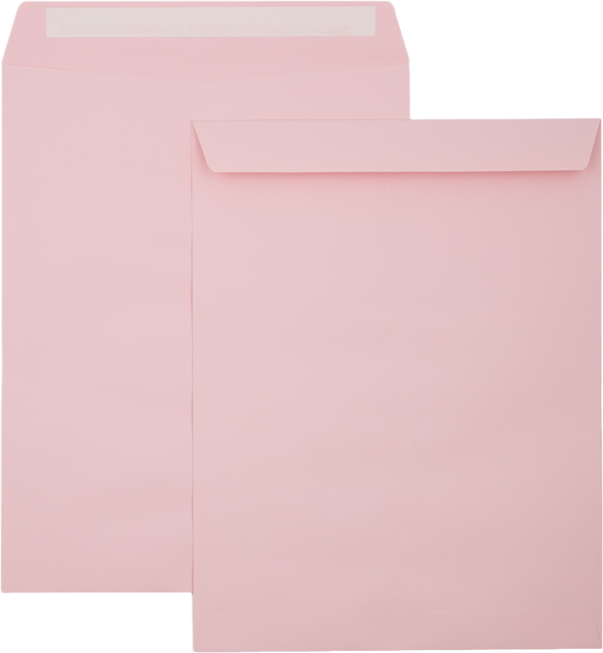 Baby Candy Pink 32lb 10 x 13 Open End Envelopes with Peel & Seal