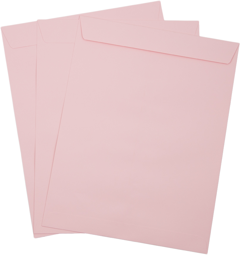 Baby Candy Pink 32lb 10 x 13 Open End Envelopes with Peel & Seal