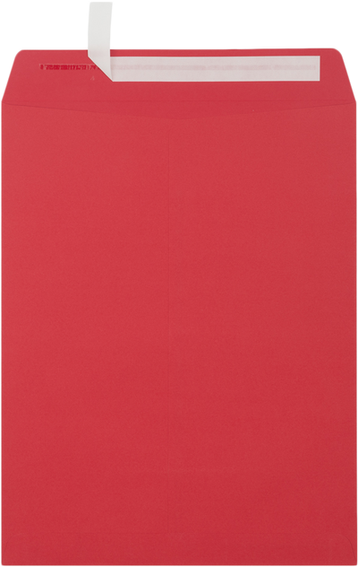 Red 32lb 10 x 13 Open End Envelopes with Peel & Seal