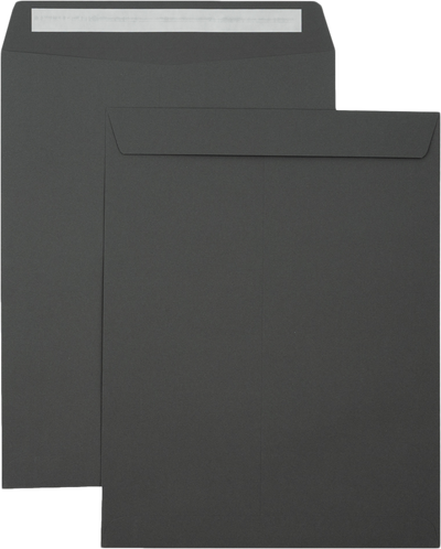 Dark Smoke Gray 32lb 10 x 13 Open End Envelopes with Peel & Seal