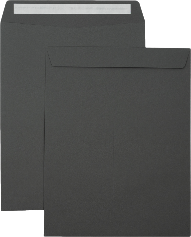 Dark Smoke Gray 32lb 10 x 13 Open End Envelopes with Peel & Seal
