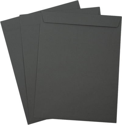 Dark Smoke Gray 32lb 10 x 13 Open End Envelopes with Peel & Seal
