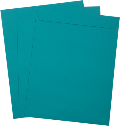 Teal Blue 32lb 10 x 13 Open End Envelopes with Peel & Seal