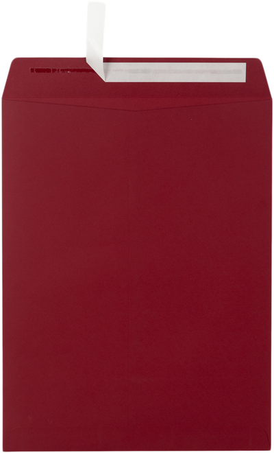 Garnet Dark Red 32lb 10 x 13 Open End Envelopes with Peel & Seal