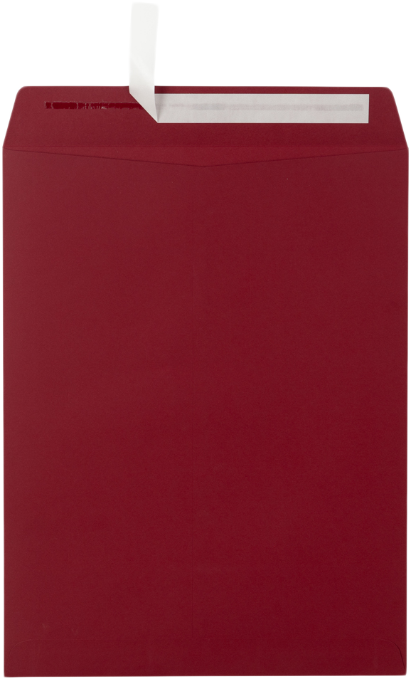 Garnet Dark Red 32lb 10 x 13 Open End Envelopes with Peel & Seal