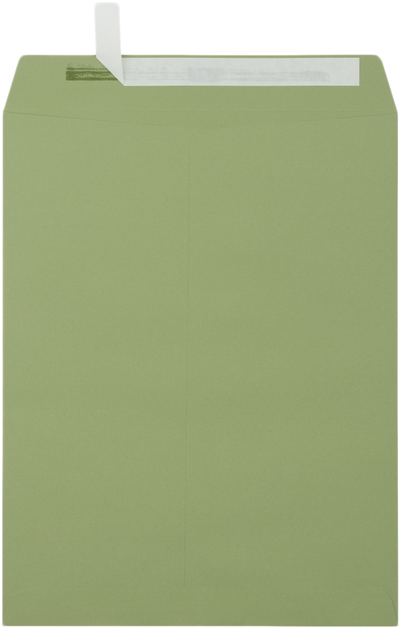 Olive Green 28lb 10 x 13 Open End Envelopes with Peel & Seal