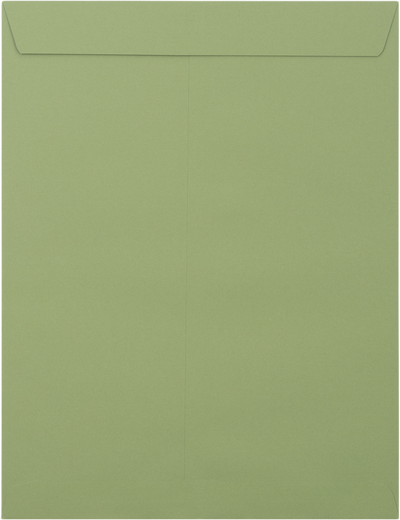 Olive Green 28lb 10 x 13 Open End Envelopes with Peel & Seal