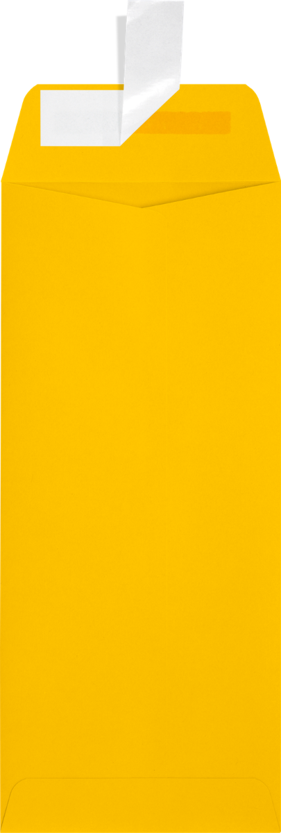 Sunflower Yellow 32lb #10 Policy Envelopes (4 1/8 x 9 1/2) with Peel & Seal
