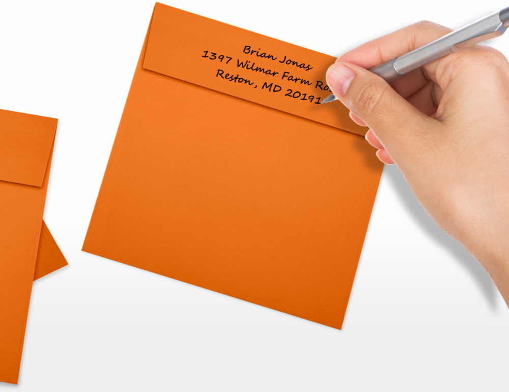 Mandarin Orange 32lb 5 1/2 x 5 1/2 Square Envelopes with Peel & Seal