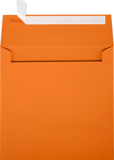Mandarin Orange 32lb 5 1/2 x 5 1/2 Square Envelopes with Peel & Seal