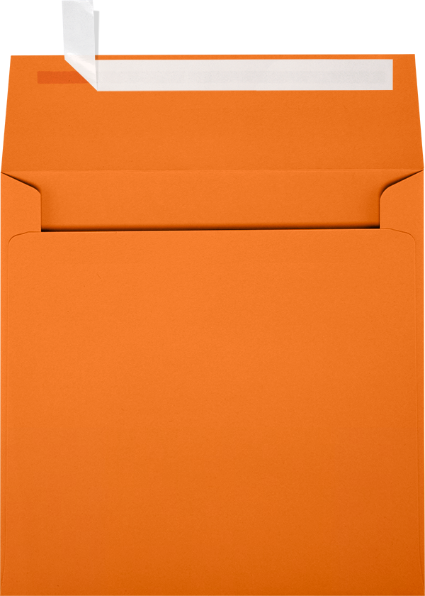 Mandarin Orange 32lb 5 1/2 x 5 1/2 Square Envelopes with Peel & Seal