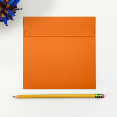 Mandarin Orange 32lb 5 1/2 x 5 1/2 Square Envelopes with Peel & Seal