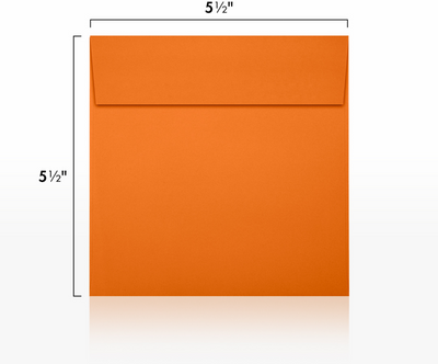 Mandarin Orange 32lb 5 1/2 x 5 1/2 Square Envelopes with Peel & Seal