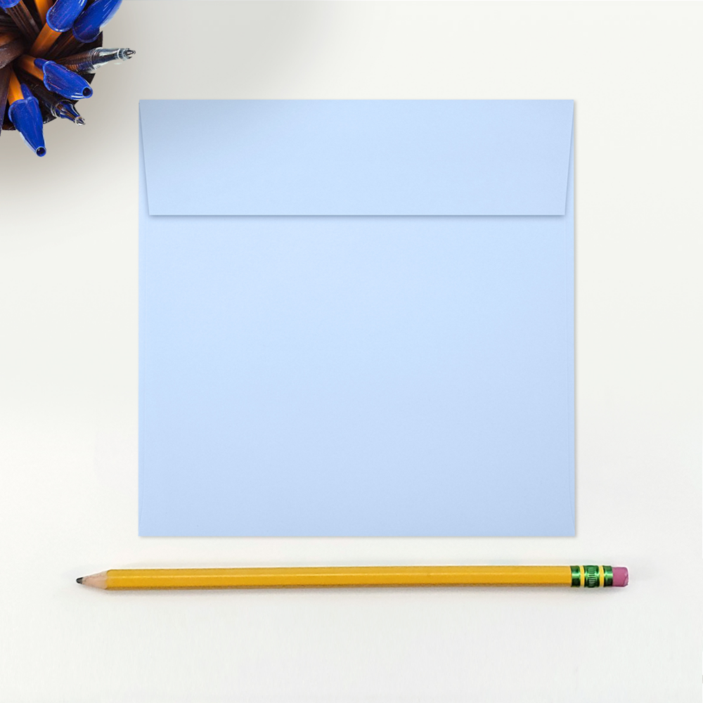 Baby Blue 32lb 5 1/2 x 5 1/2 Square Envelopes with Peel & Seal