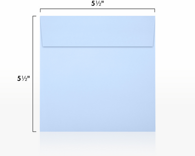 Baby Blue 32lb 5 1/2 x 5 1/2 Square Envelopes with Peel & Seal