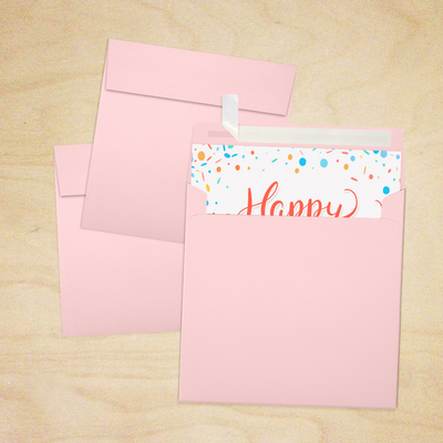 Baby Candy Pink 32lb 5 1/2 x 5 1/2 Square Envelopes with Peel & Seal