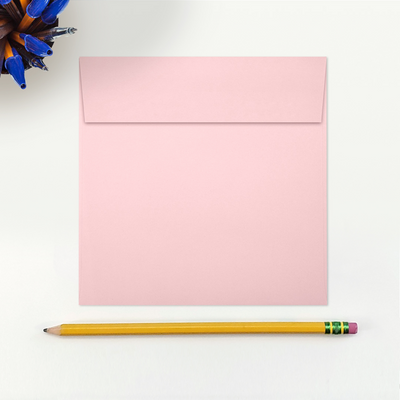 Baby Candy Pink 32lb 5 1/2 x 5 1/2 Square Envelopes with Peel & Seal