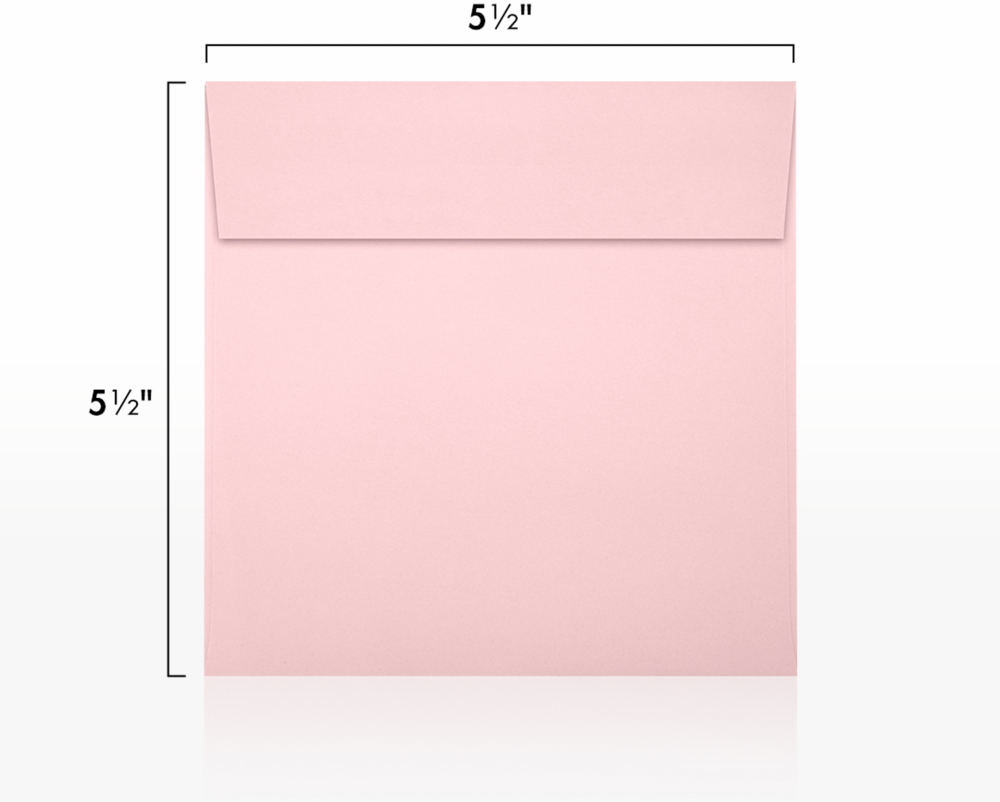 Baby Candy Pink 32lb 5 1/2 x 5 1/2 Square Envelopes with Peel & Seal