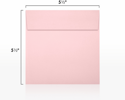 Baby Candy Pink 32lb 5 1/2 x 5 1/2 Square Envelopes with Peel & Seal