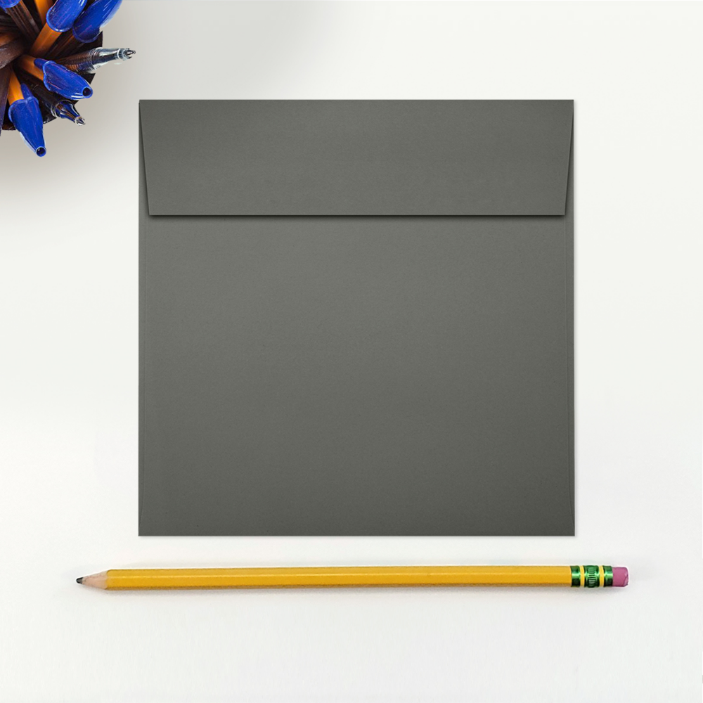 Dark Smoke Gray 32lb 5 1/2 x 5 1/2 Square Envelopes with Peel & Seal