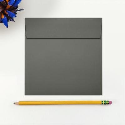 Dark Smoke Gray 32lb 5 1/2 x 5 1/2 Square Envelopes with Peel & Seal