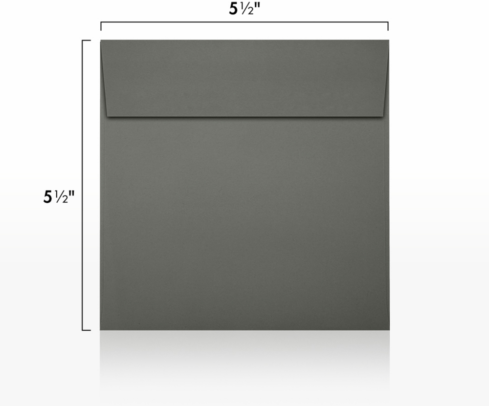 Dark Smoke Gray 32lb 5 1/2 x 5 1/2 Square Envelopes with Peel & Seal