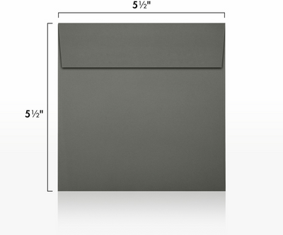 Dark Smoke Gray 32lb 5 1/2 x 5 1/2 Square Envelopes with Peel & Seal
