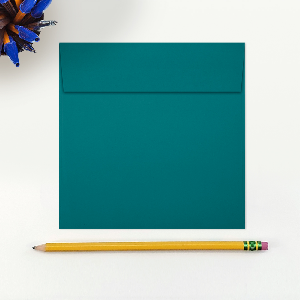 Teal Blue 32lb 5 1/2 x 5 1/2 Square Envelopes with Peel & Seal