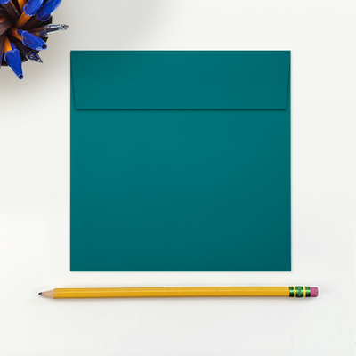 Teal Blue 32lb 5 1/2 x 5 1/2 Square Envelopes with Peel & Seal