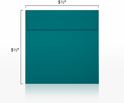 Teal Blue 32lb 5 1/2 x 5 1/2 Square Envelopes with Peel & Seal
