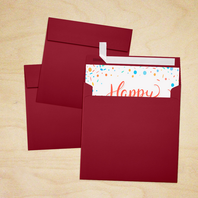 Garnet Dark Red 32lb 5 1/2 x 5 1/2 Square Envelopes with Peel & Seal