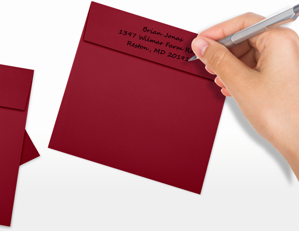 Garnet Dark Red 32lb 5 1/2 x 5 1/2 Square Envelopes with Peel & Seal