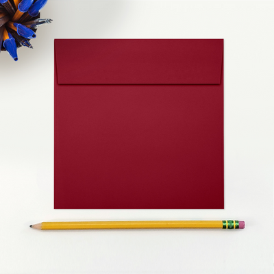 Garnet Dark Red 32lb 5 1/2 x 5 1/2 Square Envelopes with Peel & Seal