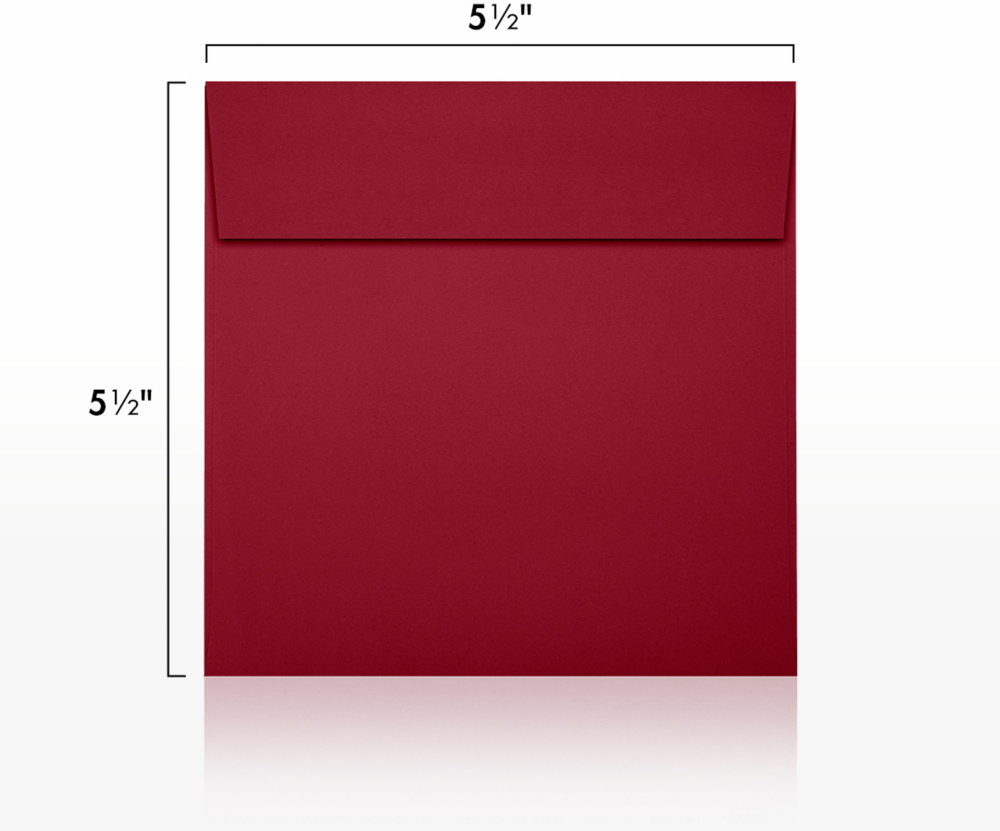 Garnet Dark Red 32lb 5 1/2 x 5 1/2 Square Envelopes with Peel & Seal