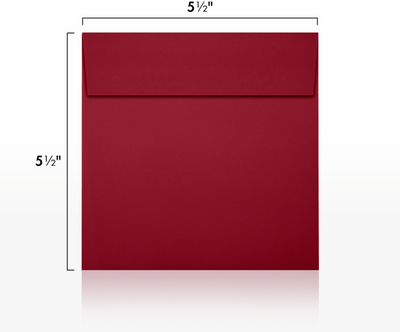 Garnet Dark Red 32lb 5 1/2 x 5 1/2 Square Envelopes with Peel & Seal