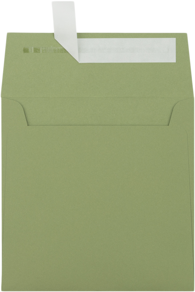 Olive Green 28lb 5 1/2 x 5 1/2 Square Envelopes with Peel & Seal