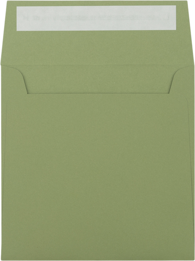 Olive Green 28lb 5 1/2 x 5 1/2 Square Envelopes with Peel & Seal