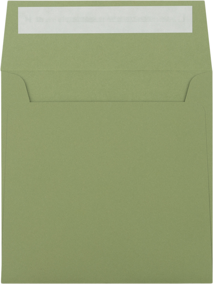 Olive Green 28lb 5 1/2 x 5 1/2 Square Envelopes with Peel & Seal