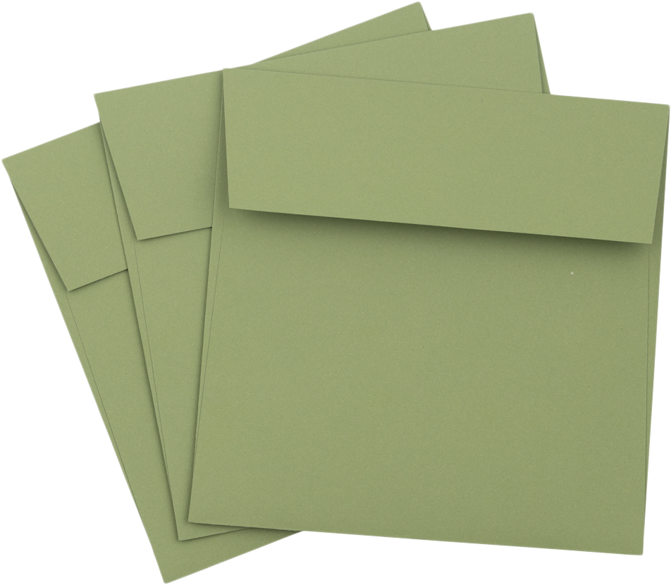 Olive Green 28lb 5 1/2 x 5 1/2 Square Envelopes with Peel & Seal