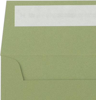 Olive Green 28lb 5 1/2 x 5 1/2 Square Envelopes with Peel & Seal