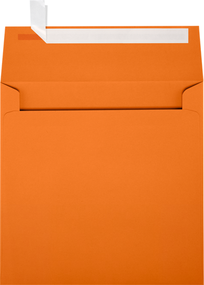Mandarin Orange 32lb 6 1/2 x 6 1/2 Square Envelopes with Peel & Seal