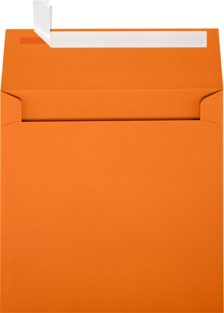 Mandarin Orange 32lb 6 1/2 x 6 1/2 Square Envelopes with Peel & Seal