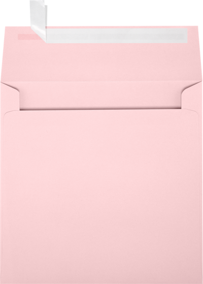 Baby Candy Pink 32lb 6 1/2 x 6 1/2 Square Envelopes with Peel & Seal