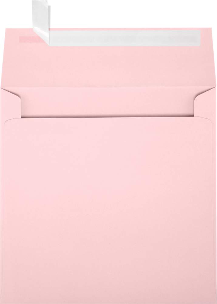 Baby Candy Pink 32lb 6 1/2 x 6 1/2 Square Envelopes with Peel & Seal