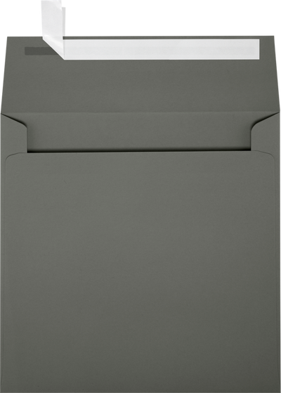 Dark Smoke Gray 32lb 6 1/2 x 6 1/2 Square Envelopes with Peel & Seal