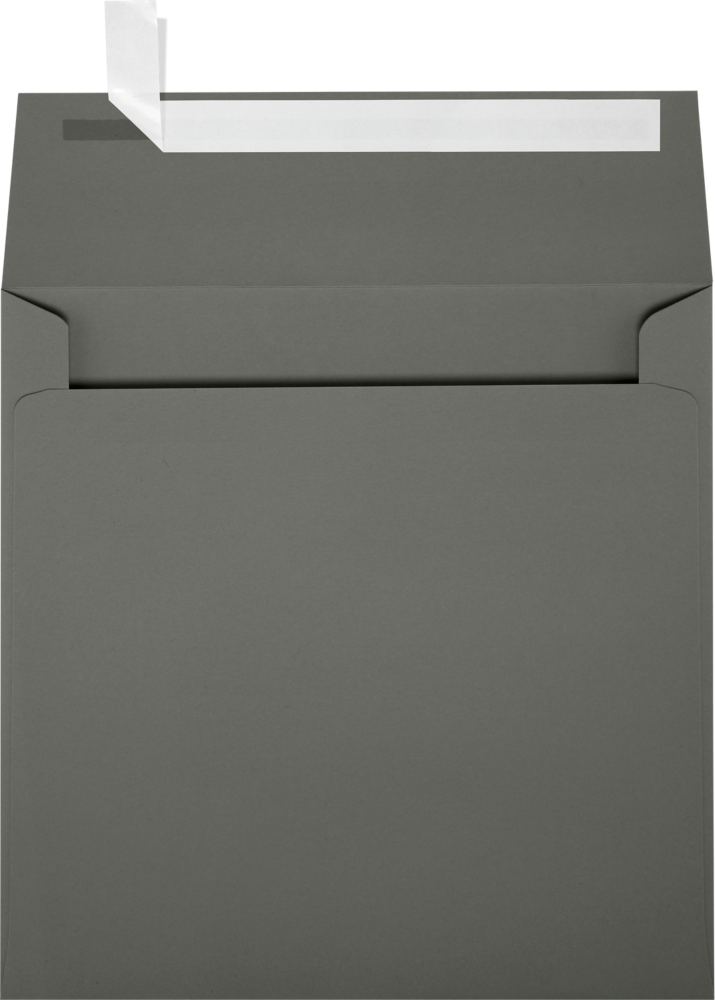 Dark Smoke Gray 32lb 6 1/2 x 6 1/2 Square Envelopes with Peel & Seal
